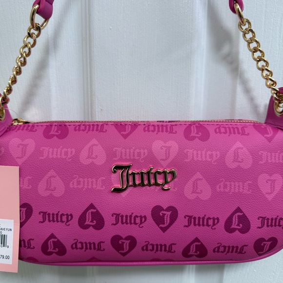 NWT Juicy Couture “Girls Just Wanna Have Fun” Pink Shoulder Bag - Picture 6 of 6